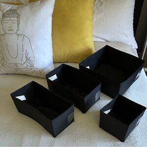 IKEA Black Collapsible Drawer Storage Set